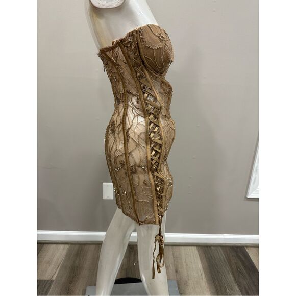 NWT RETROFETE MATILDA EMBELLISHED LACE DRESS SIZE M $998 - Picture 9 of 12